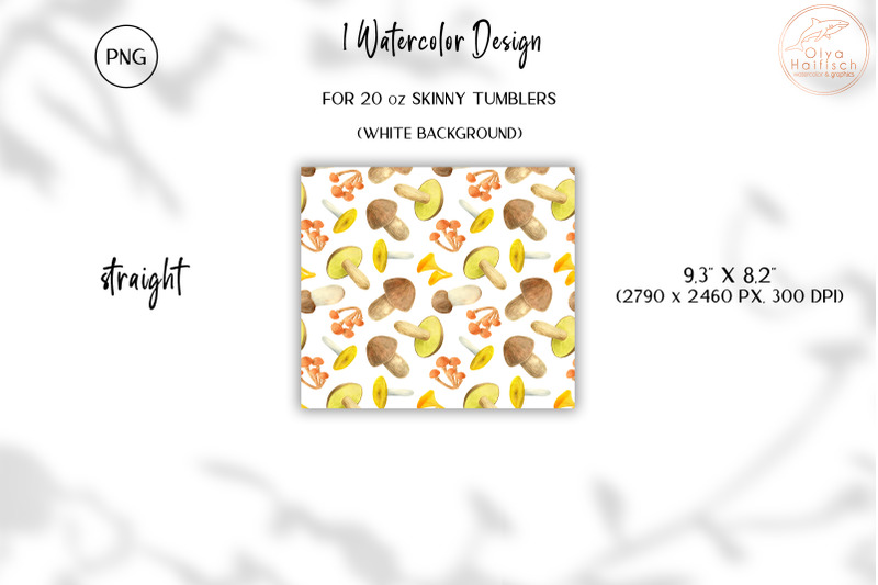 autumn-mushrooms-tumbler-sublimation-watercolor-fall-tumbler-wrap