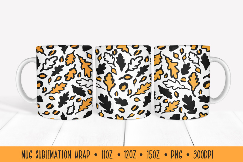 fall-oak-leaves-mug-wrap-sublimation-transparent-background