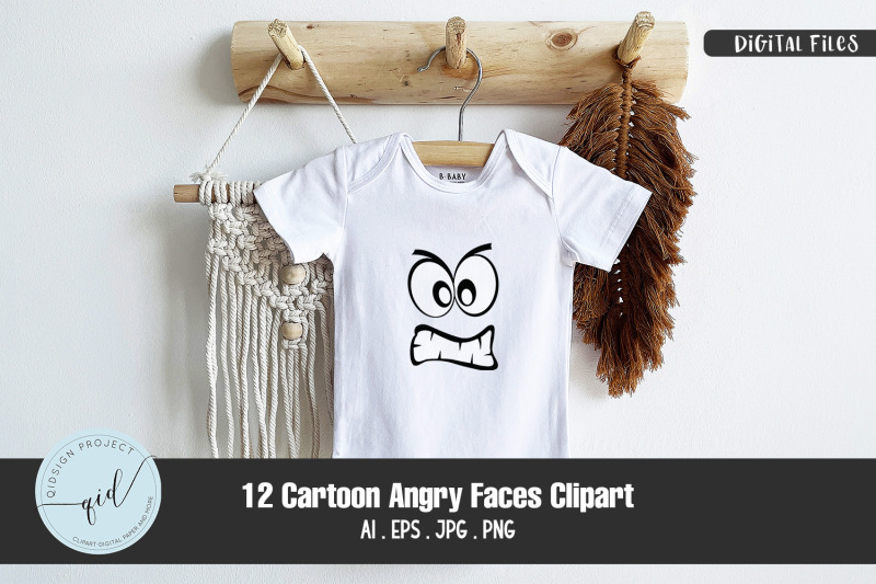 cartoon-angry-faces-clipart-12-variations