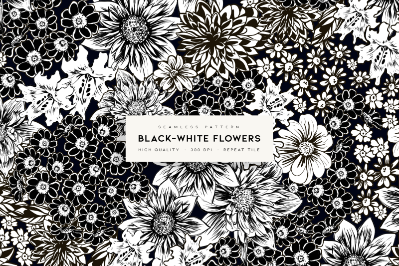 black-white-flowers