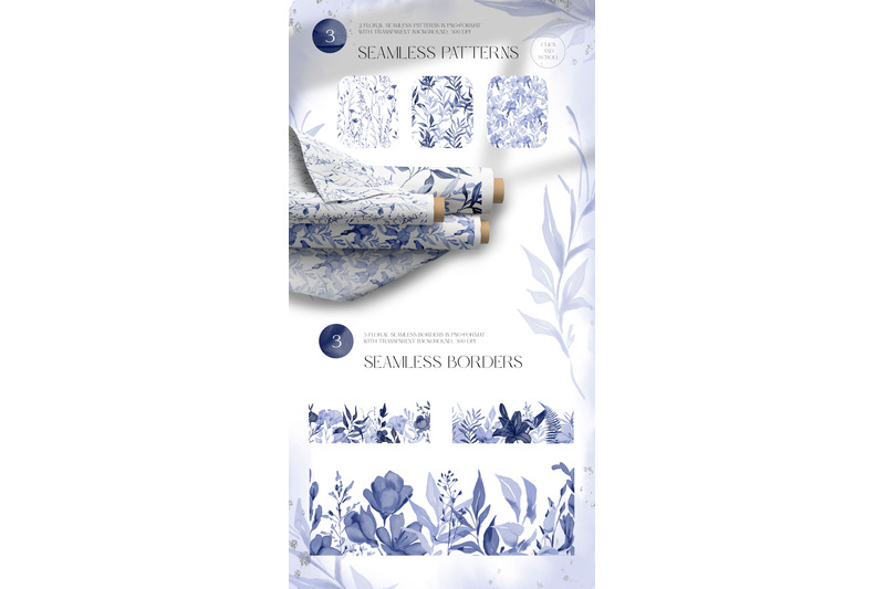 navy-blue-wildflowers-watercolor-set
