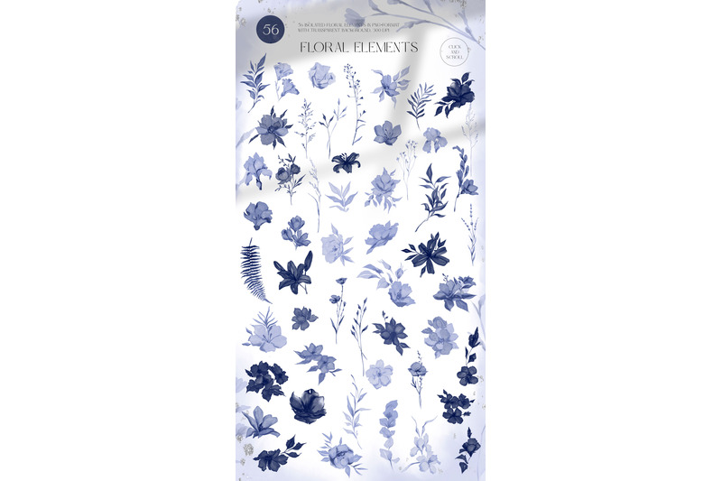 navy-blue-wildflowers-watercolor-set