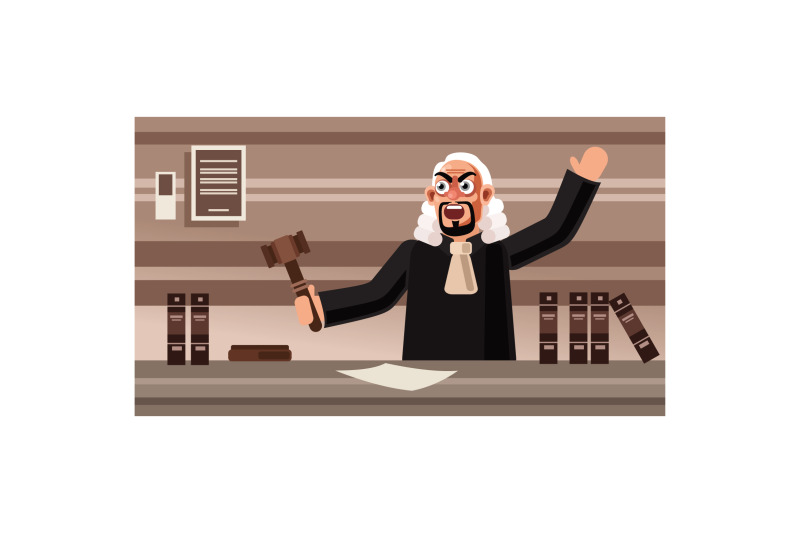 angry-judge-character-vector-illustration