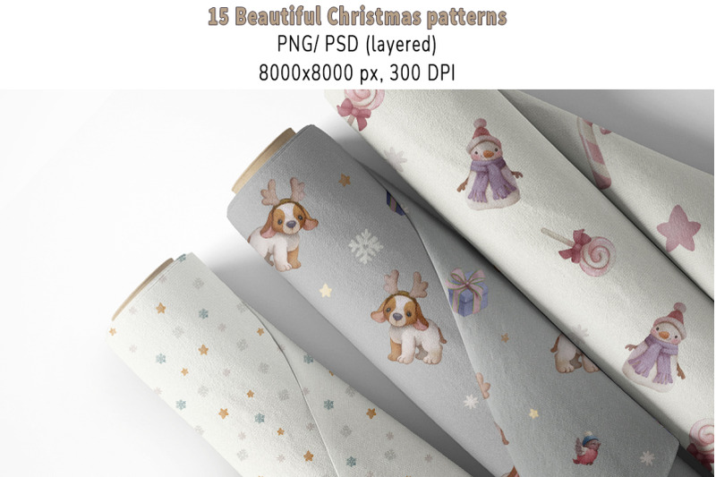 watercolor-christmas-baby-rabbit-set-patterns-print-poster