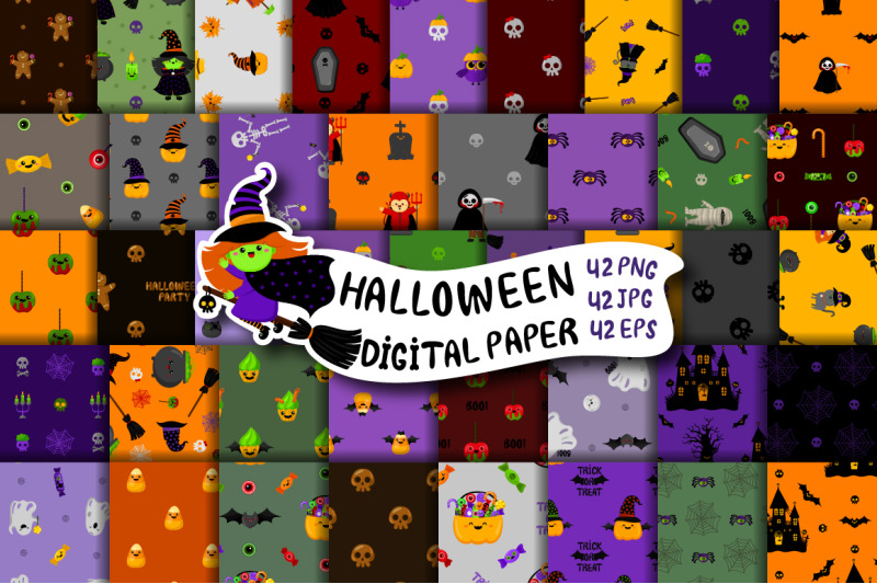 halloween-digital-paper-bundle-halloween-kawaii-pattern