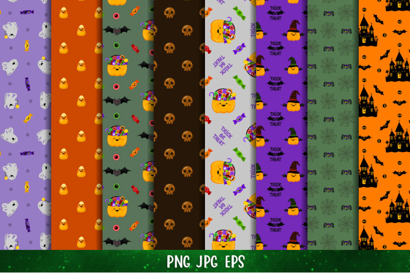 halloween-digital-paper-bundle-halloween-kawaii-pattern