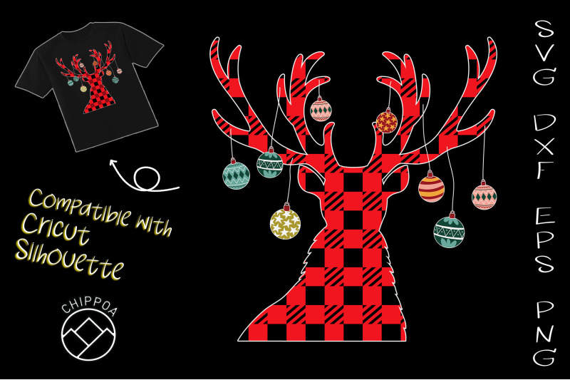 reindeer-christmas-buffalo-plaid-tree