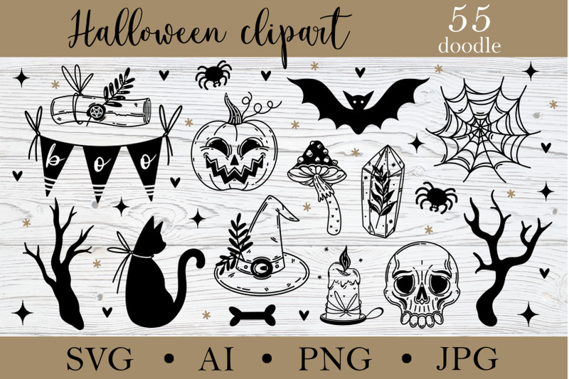 cute-halloween-doodle-clipart-scary-svg-bundle