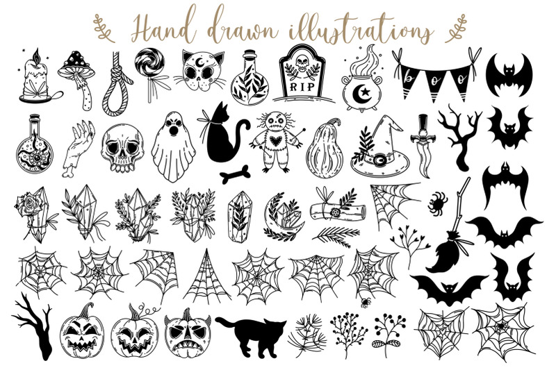 cute-halloween-doodle-clipart-scary-svg-bundle