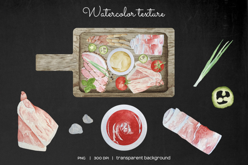 watercolor-charcuteri-clipart-sausage-and-meat-plate-clipart