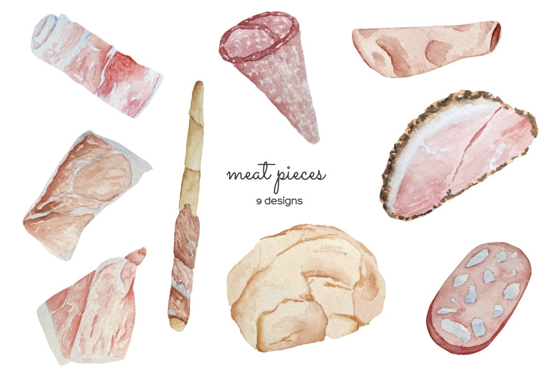 watercolor-charcuteri-clipart-sausage-and-meat-plate-clipart