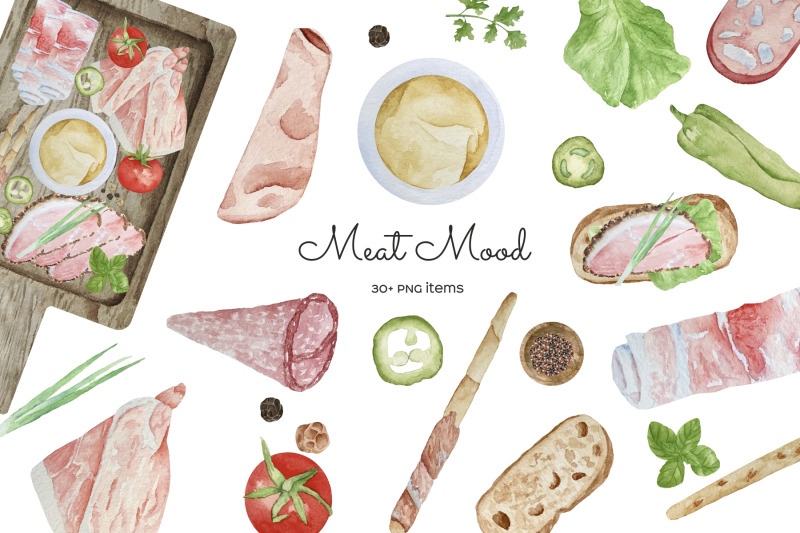 watercolor-charcuteri-clipart-sausage-and-meat-plate-clipart