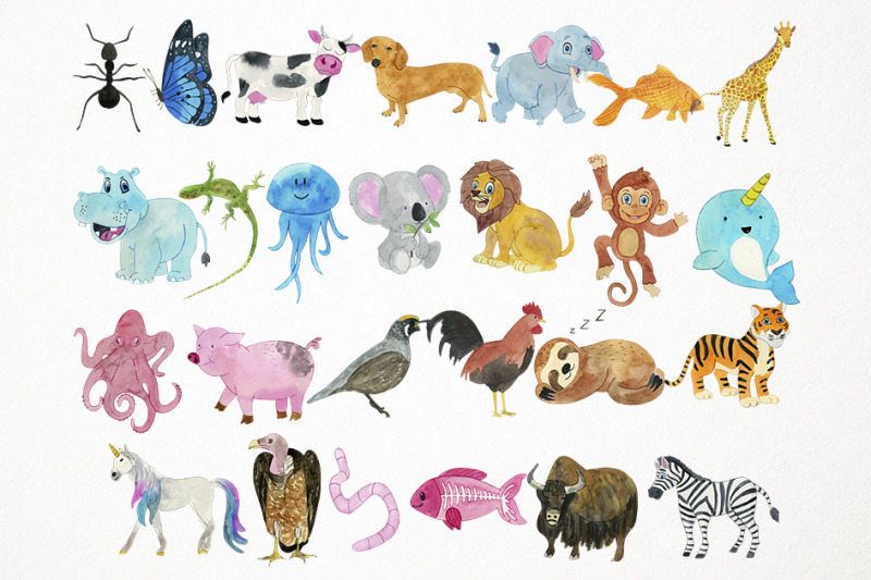 watercolor-animal-alphabet-clipart-animals-a-z-clipart-zoo