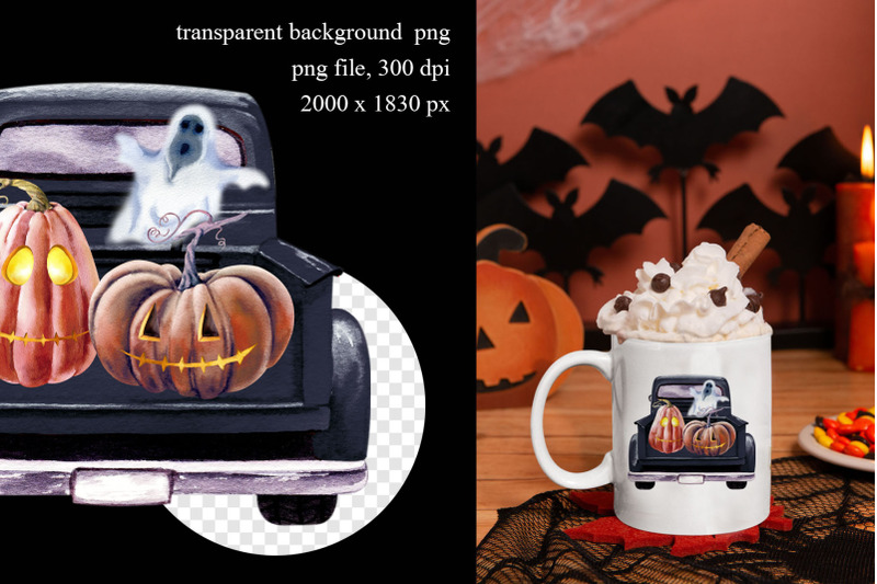 halloween-black-truck-spooky-pumpkins-sublimation-design