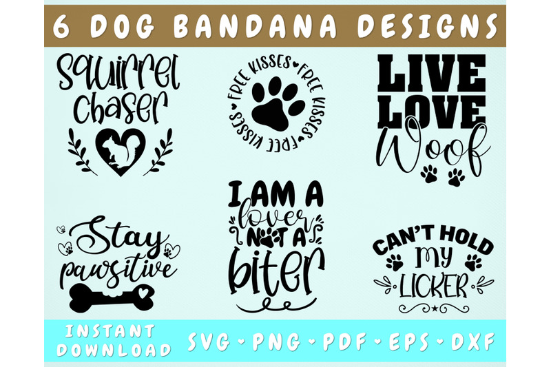 dog-bandana-svg-bundle-6-designs-funny-dog-quotes-svg-cut-files