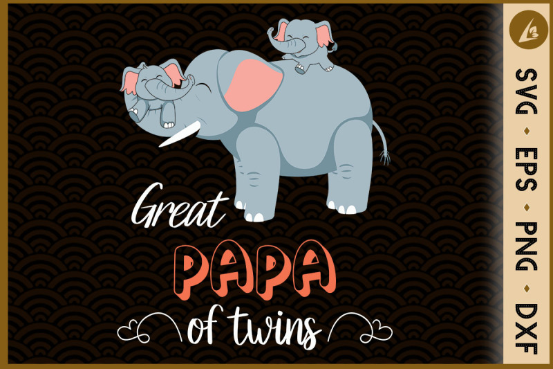 great-papa-of-twins-elephant-svg