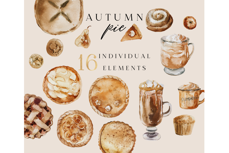 autumn-fall-pie-watercolor-clipart-png-pie-cocoa-cake