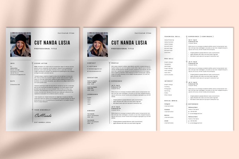 resume-template-3-pages-professional-modern-resume-template-cv-tem