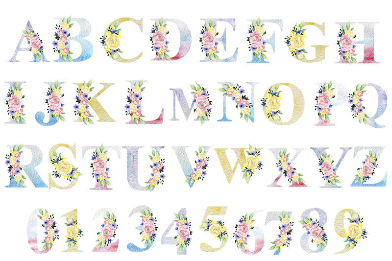 alphabet-clipart-watercolor-flowers-numbers-wedding-fall