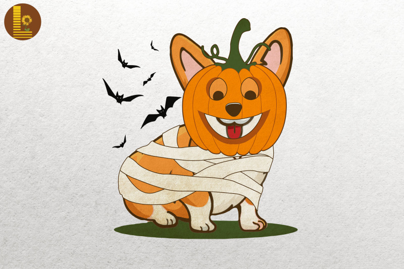 cute-halloween-corgi-mummy