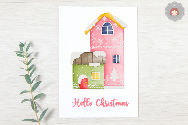watercolor-christmas-winter-house-clipart-winter-house-bundle