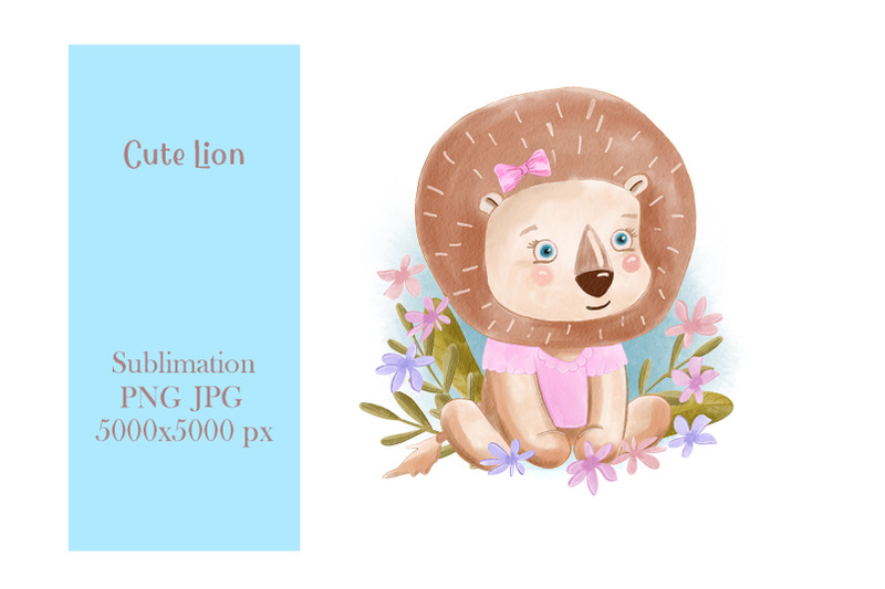 watercolor-cute-lion-illustration-sublimation-design