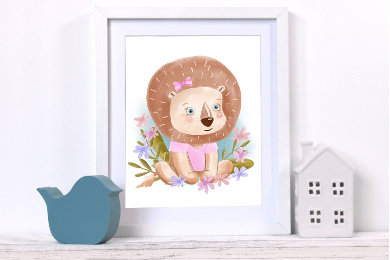 watercolor-cute-lion-illustration-sublimation-design