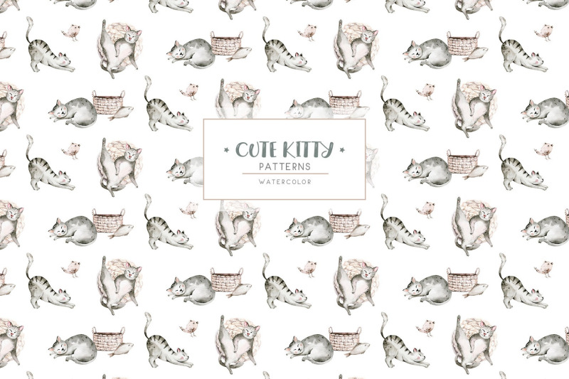 cats-watercolor-seamless-patterns-kittens-wallpaper-digital-paper