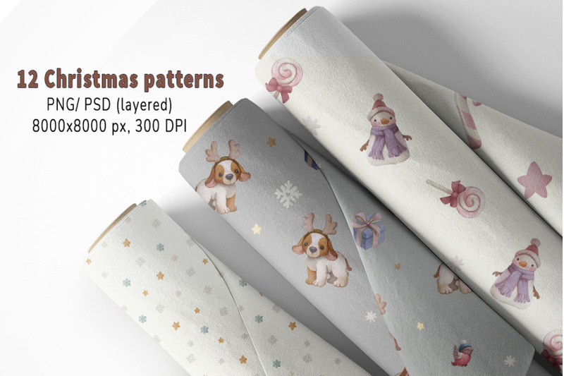 watercolor-christmas-baby-rabbit-set-seamless-patterns-print
