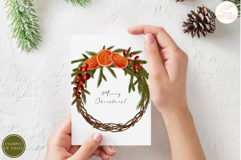 watercolor-christmas-wreath-with-fir-tree-branches-winter-clipart-png