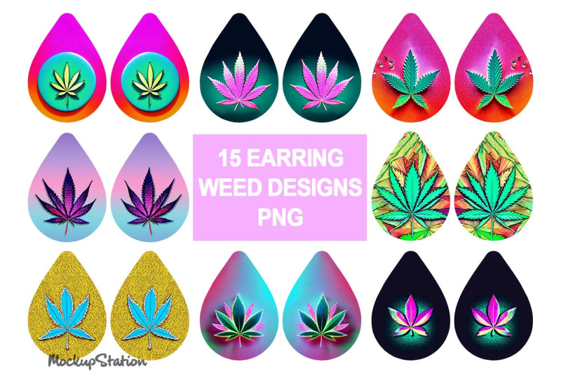 weed-earring-sublimation-bundle-marijuana-tear-drop-png