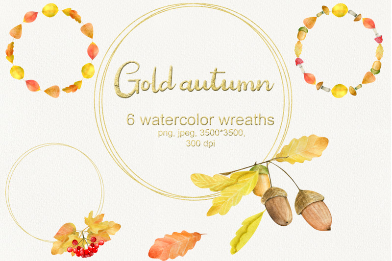 watercolor-gold-autumn-wreaths-frames