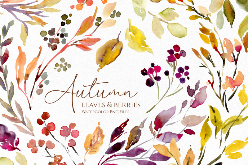 watercolor-autumn-leaves-amp-berries
