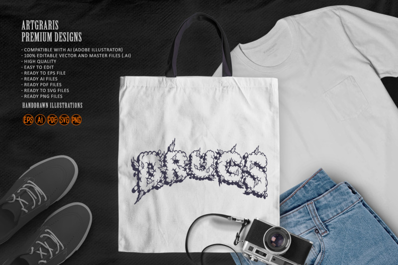 drugs-weed-lettering-words-silhouette-with-smoke-effects