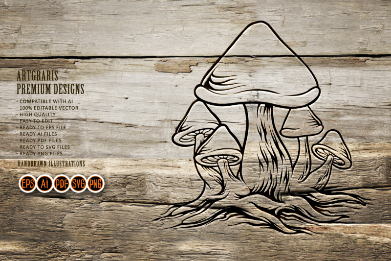 magic-mushrooms-silhouette-svg-illustrations