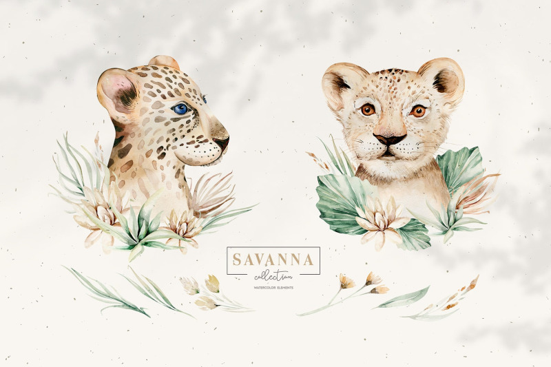 africa-watercolor-savanna-animal-safari-zebra-rhino-leopard-caracal