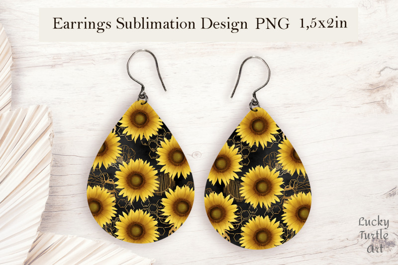 sunflower-teardrop-sublimation-earrings-design