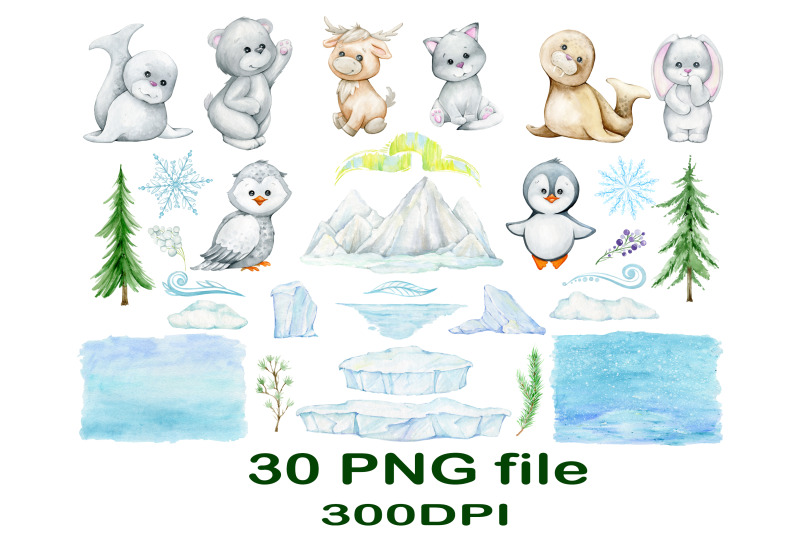 arctic-animal-watercolor-clipart-winter-holiday-graphic-baby-polar-b