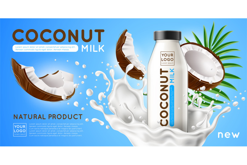 coconut-milk-poster-dairy-product-advertising-banner-template-blank