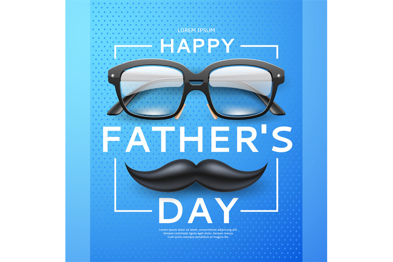 realistic-glasses-poster-happy-father-day-card-classic-shaped-eyewea