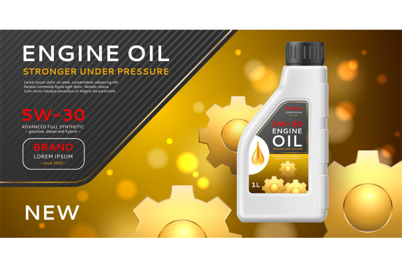 realistic-fuel-poster-motor-mineral-oil-plastic-bottle-golden-gears