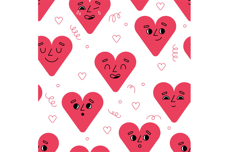 cartoon-hearts-emoji-seamless-pattern-happy-valentines-comic-charact