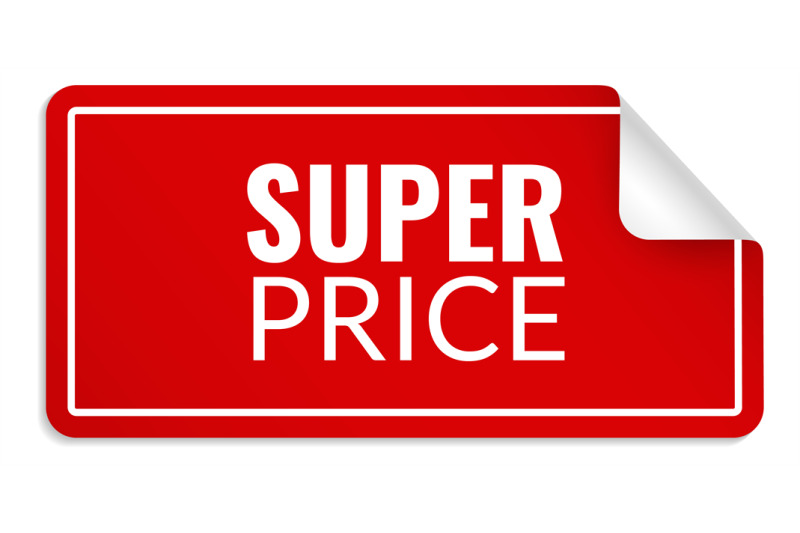 super-price-label-red-sticky-curled-note