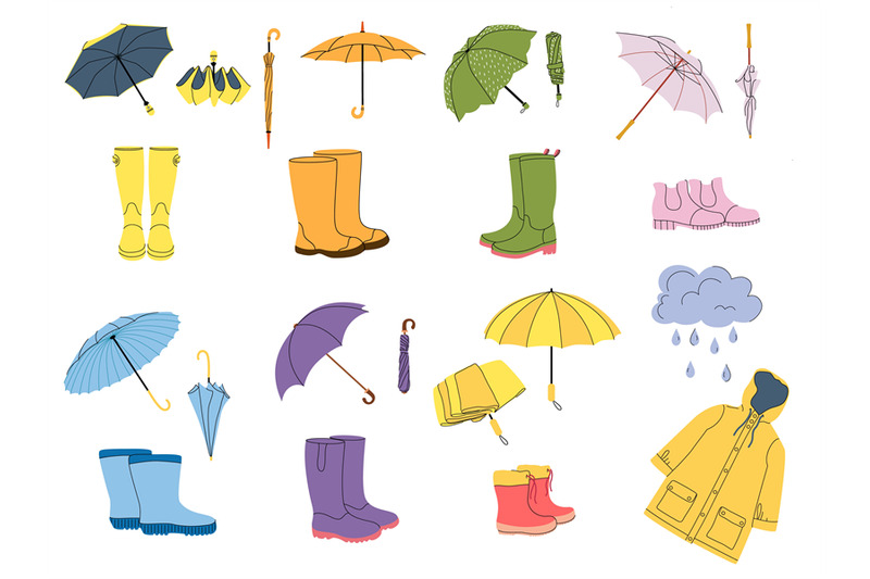 accessories-for-rainy-weather-rain-boots-raincoat-and-umbrella-rubb