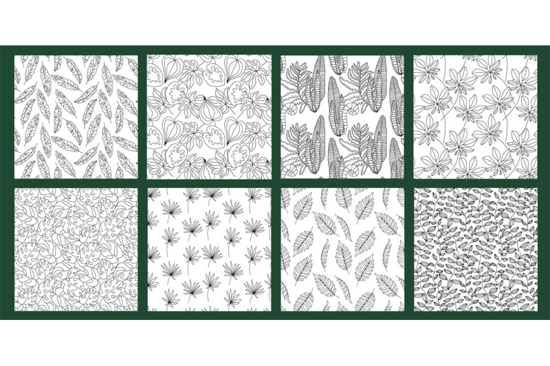 tropical-leaves-pattern-hand-drawn-floral-seamless-background-exotic