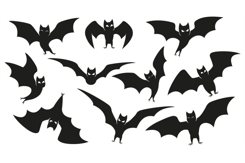 halloween-bat-silhouette-flying-wings-shape-horror-vampire-bats-and