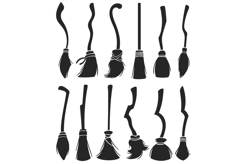 stencil-witch-brooms-magic-halloween-broomstick-cleaning-brush-stick