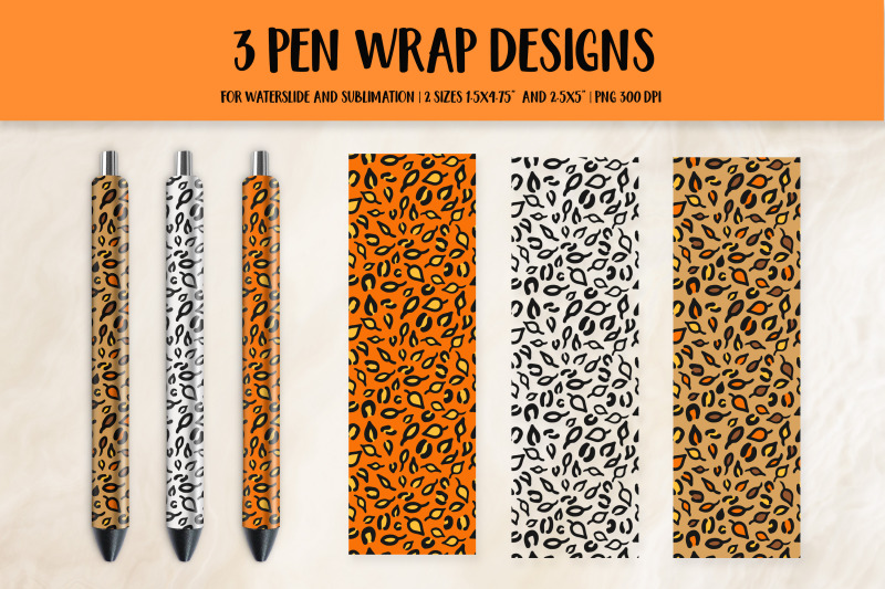 autumn-leaves-pen-wrap-sublimation-leopard-print-pen-png