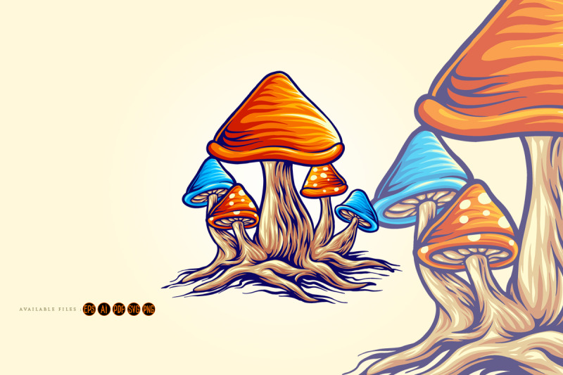 mushrooms-cute-colorful-svg