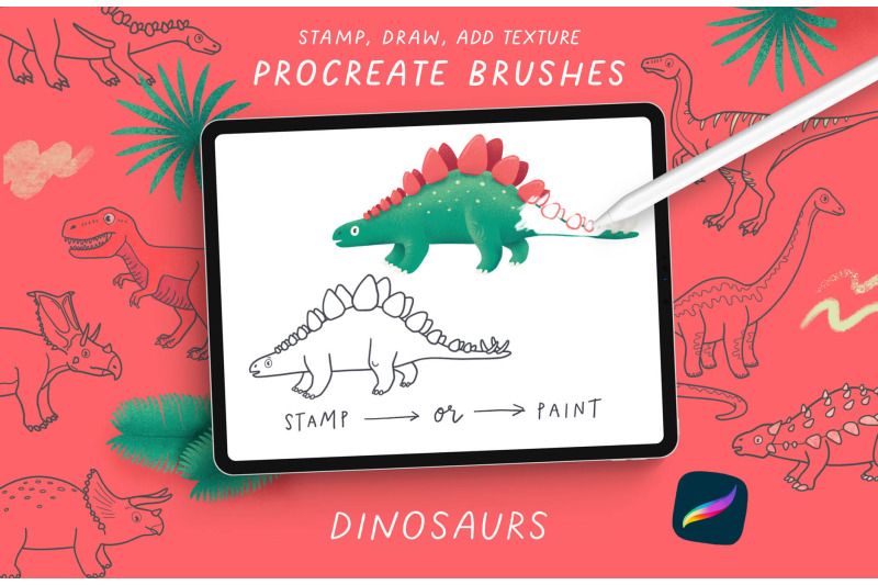 dinosaurs-procreate-brushes-set